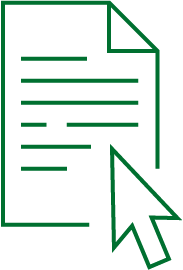 line drawing of a document with a mouse cursor